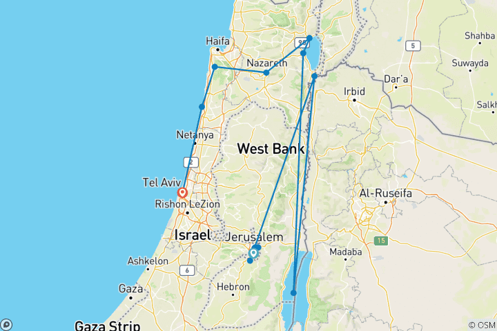 Carte du circuit Israël et plus National Geographic