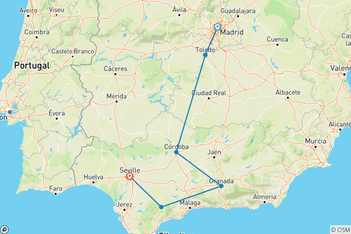 Carte du circuit Journeys : Découvrez l'Espagne National Geographic