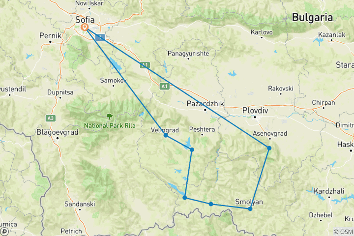 Carte du circuit Rodopi Road Cycling - Bulgarie