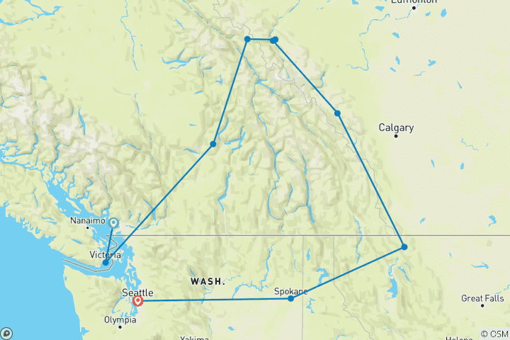 Map of Canadian Rockies and Pacific Coast (Classic)