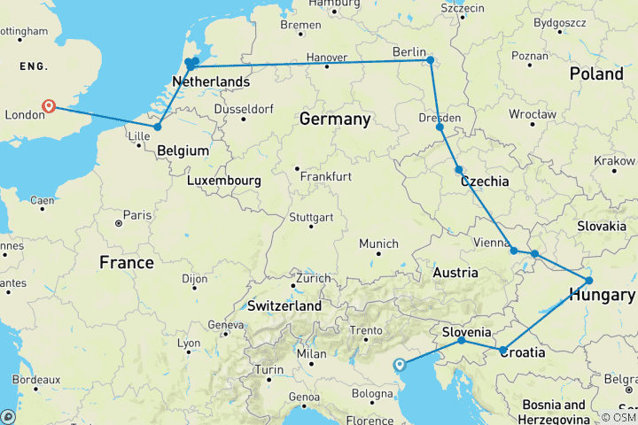 Carte du circuit Le meilleur de l'Europe de l'Est