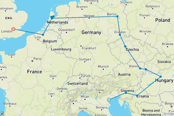 Carte du circuit Le meilleur de l'Europe de l'Est