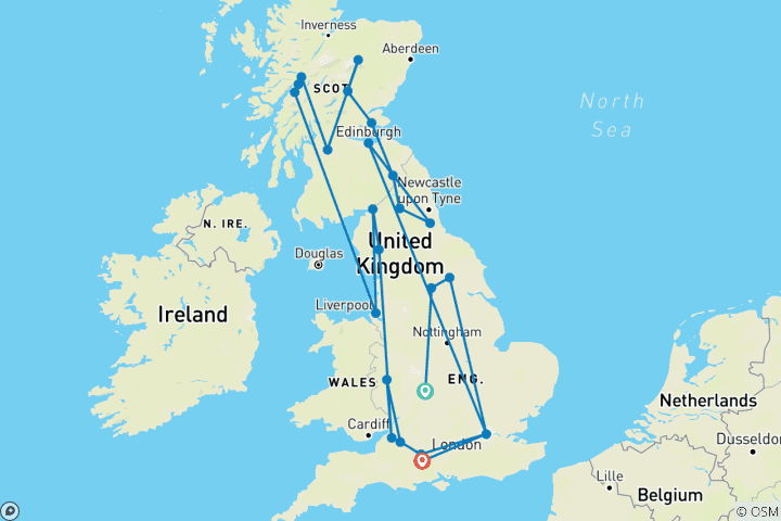 Map of Amazing Britain (No London Overnights)