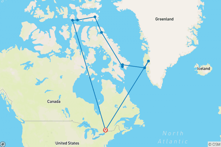 Map of Northwest Passage: The Legendary Arctic Sea Route, Operated by Quark