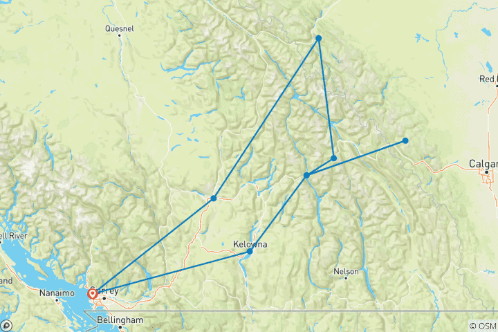 Map of Rockies Summer Classic Tour