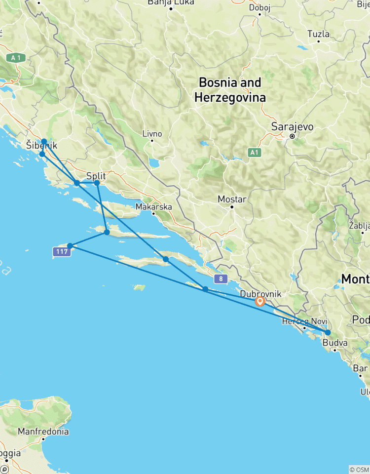 Kroatien und Montenegro Kreuzfahrt (von Hafen zu Hafen) für die ganze Familie Rundreise