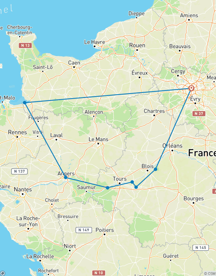 Circuito Explora el Monte Saint-Michel y los Castillos del Valle del Loira en un viaje guiado de 2 días desde París
