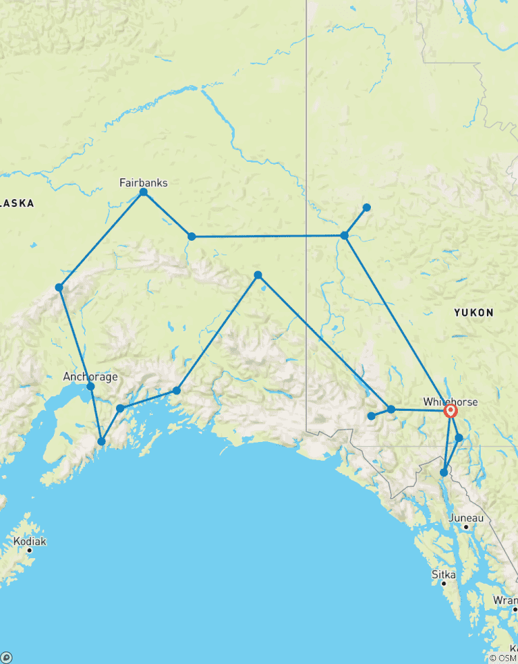 Het beste van Yukon & Alaska - van en naar Whitehorse-rondreis
