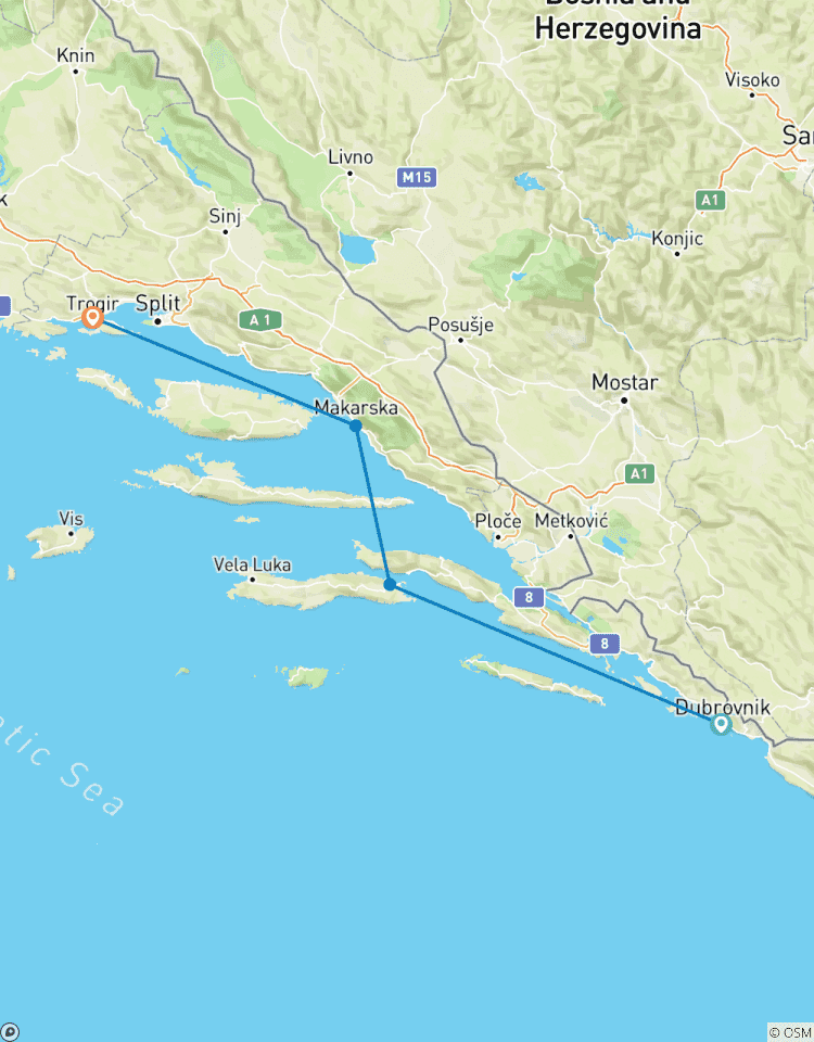 5 jours de Dubrovnik à Split, Classic Plus, 18-35s circuit