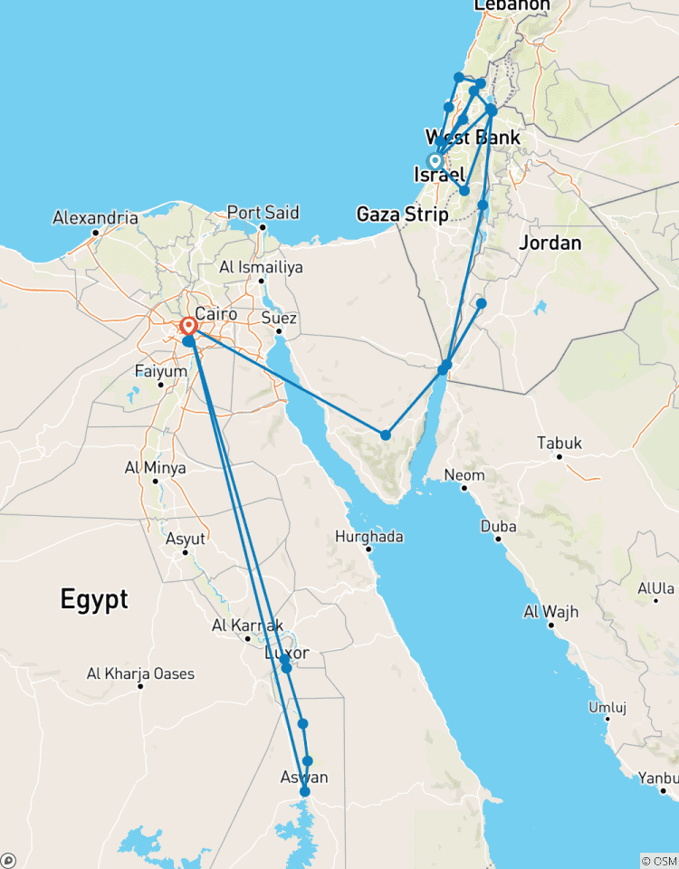 Mediterranean tour to Israel, Jordan, and Egypt 17 days Tour