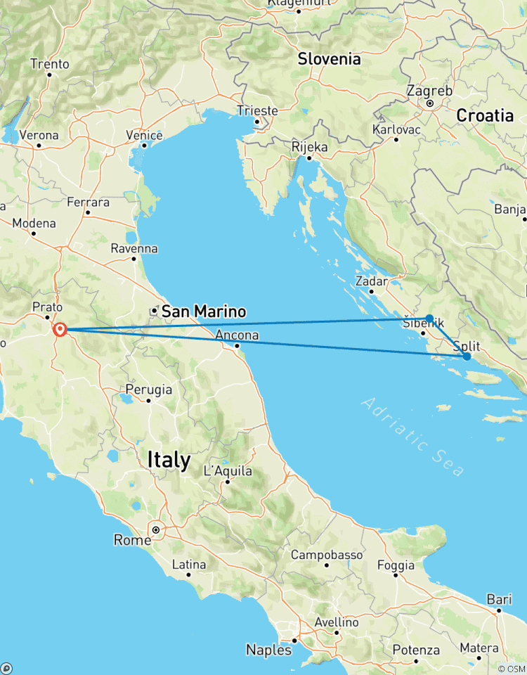 De Florence à la Croatie circuit