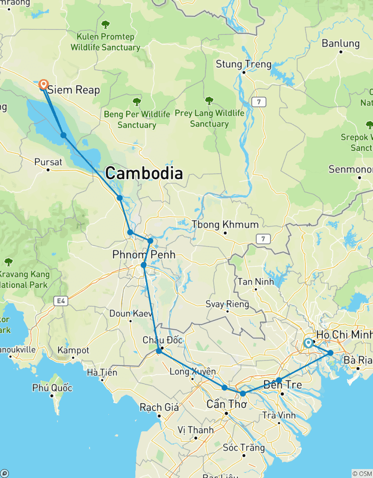 Du delta du Mékong aux temples d\'Angkor (croisière de port à port) (16 destinations) circuit
