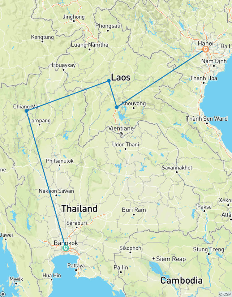 14-tägig von Thailand nach Laos: Bangkok, Chiang Mai, Luang Prabang & Hanoi Rundreise
