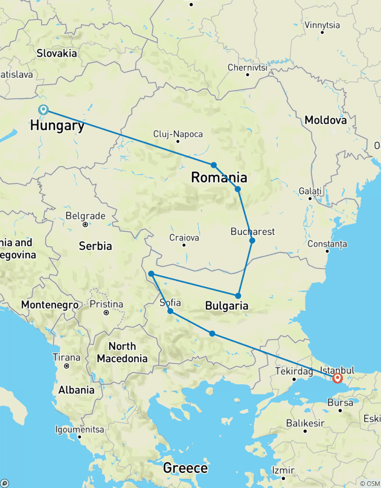 De Budapest à Istanbul circuit