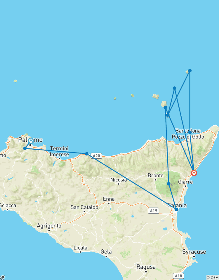 Circuito Circuito de Sicilia y las islas Eolias - desde Palermo