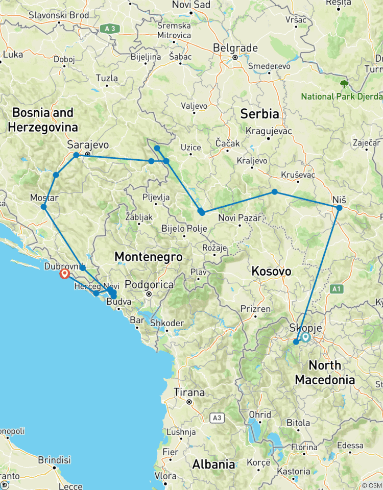 The Balkan Adventure Tour -12 days/11 nights from Skopje Tour