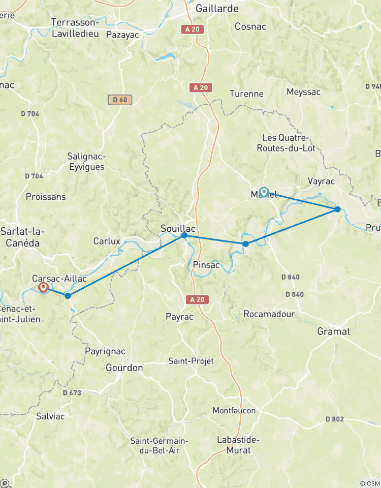Kanufahren auf der Dordogne Rundreise