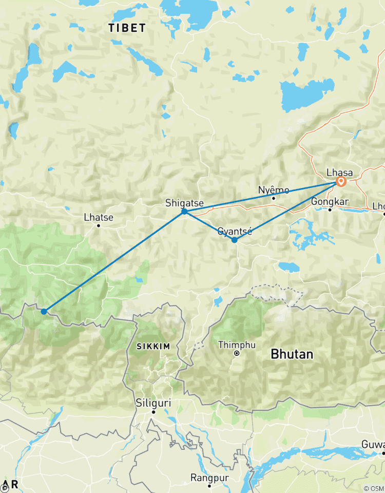 8 Daagse Tibet Rondreis Lhasa naar Everest Basiskamp Kleine Groepsreis: bewonder de Mt.Everest van heel dichtbij-rondreis