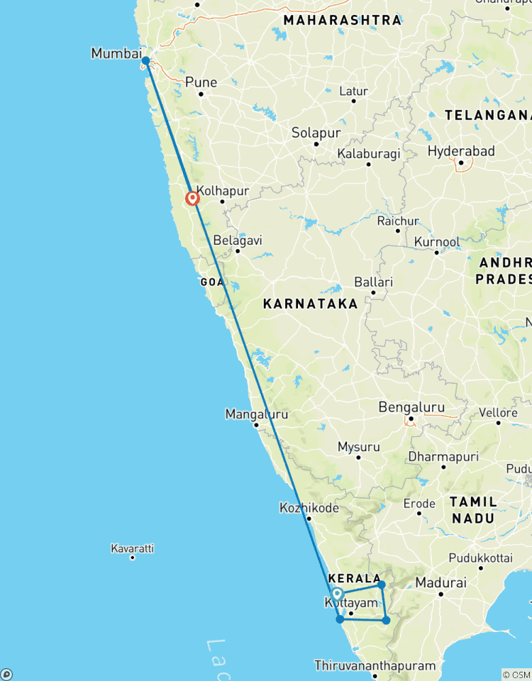 Le Kerala magique avec Mumbai et Goa circuit