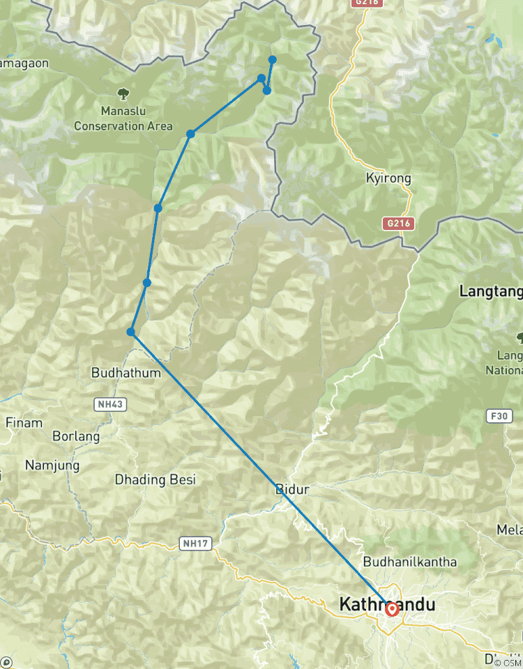 Circuito Excursionismo al valle del Tsum - excursionismo en remoto en Nepal