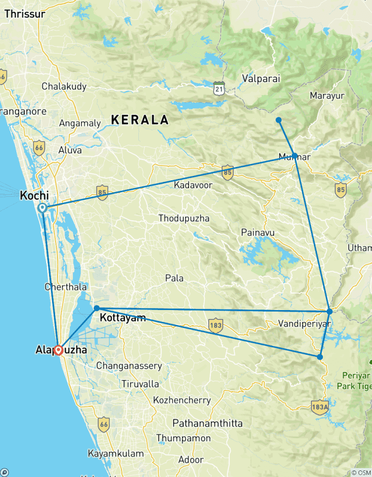 Circuit de 7 jours au Kerala circuit