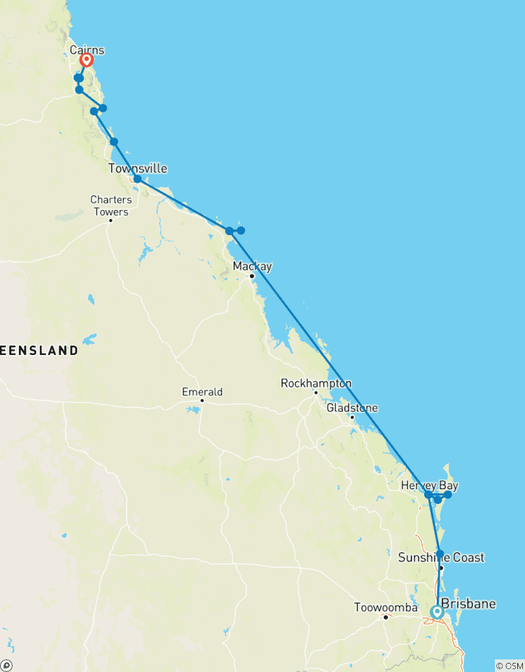 Avontuurlijke reis van Brisbane naar Cairns-rondreis
