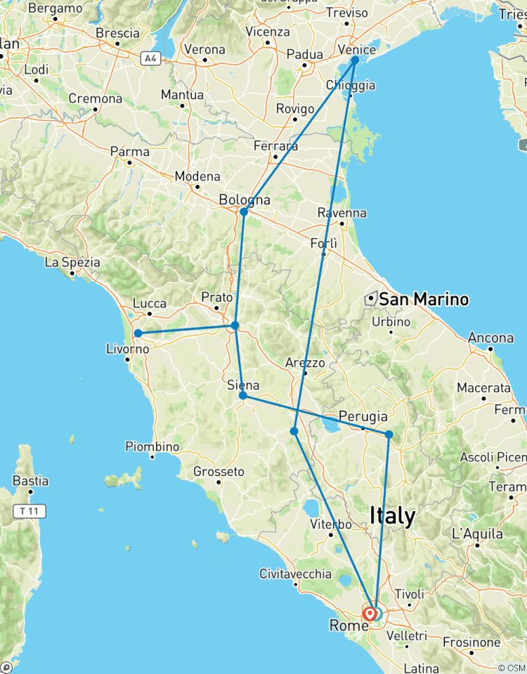 Circuito Circuito clásico de Italia desde Roma