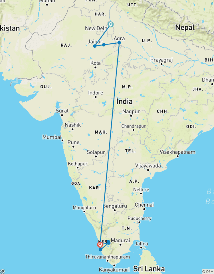 Le meilleur de l\'Inde du Nord et du Sud circuit