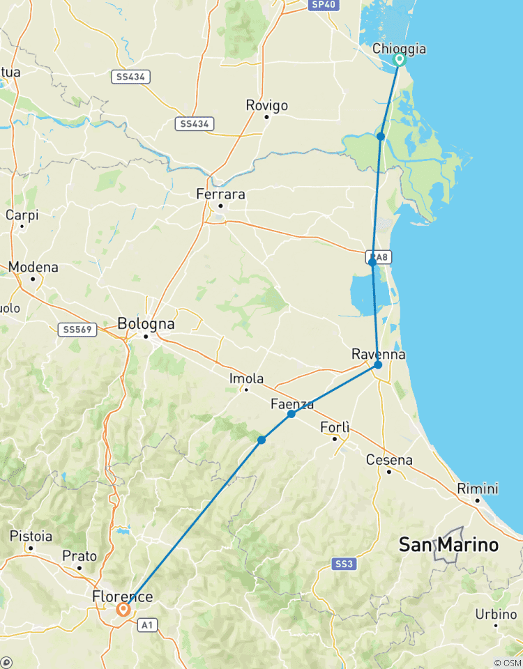 Circuito En bicicleta por las ciudades de arte de Italia, de Venecia a Florencia - clásico autoguiado