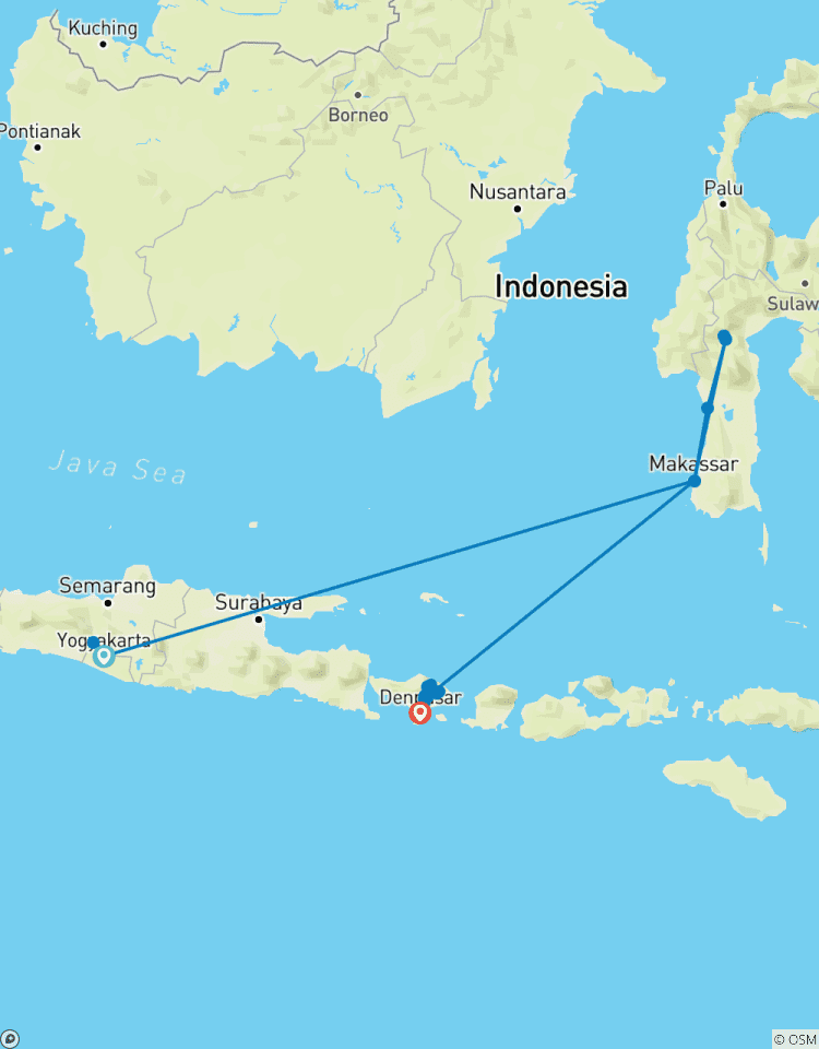 Circuito Lo más destacado de las tres islas de Indonesia: Java, Sulawesi y Bali, viaje privado