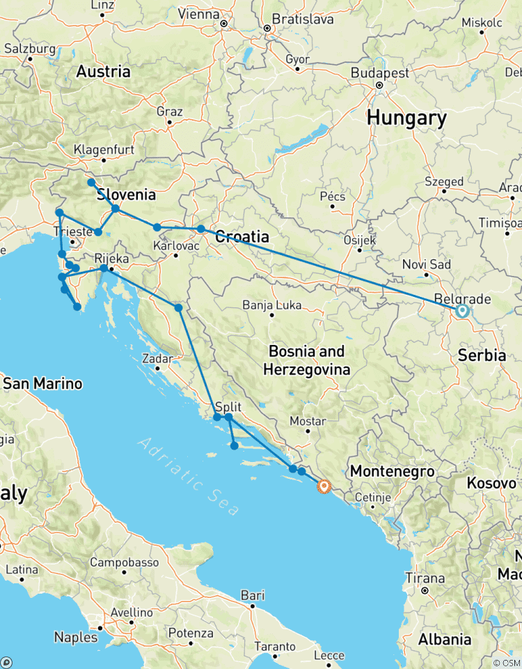 Petit groupe : Balkans étendus - de Belgrade à Dubrovnik circuit