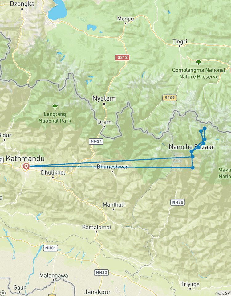 Circuito Excursión corta al campamento base del Everest - 10 días