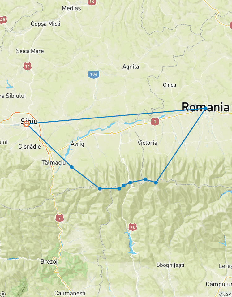 Randonnée dans les montagnes Fagaras circuit
