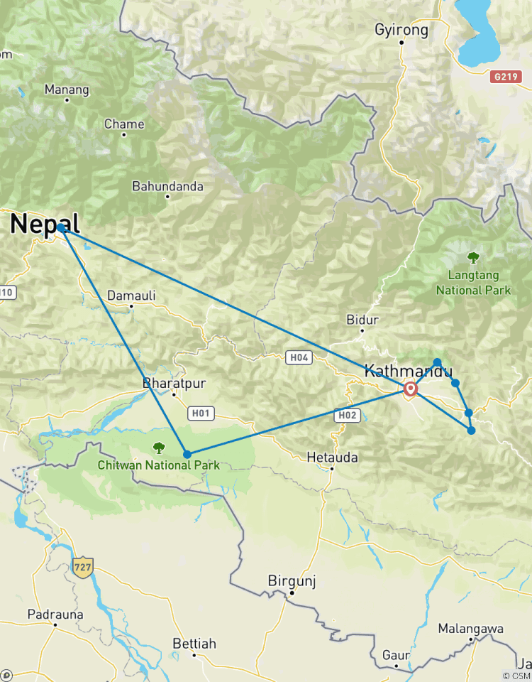 Circuito Vacaciones de excursionismo en Nepal combinadas canotaje - safari en Chitwan y excursión a Pokhara