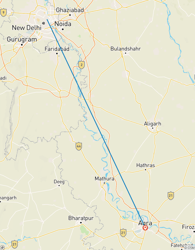 Visite privée du Taj Mahal et d\'Agra avec nuitée au départ de Delhi circuit