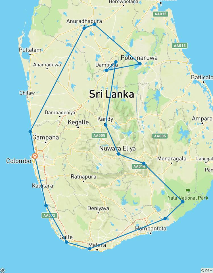 Le tour suprême du Sri Lanka (15 jours) Possibilité de surclassement en circuit privé circuit