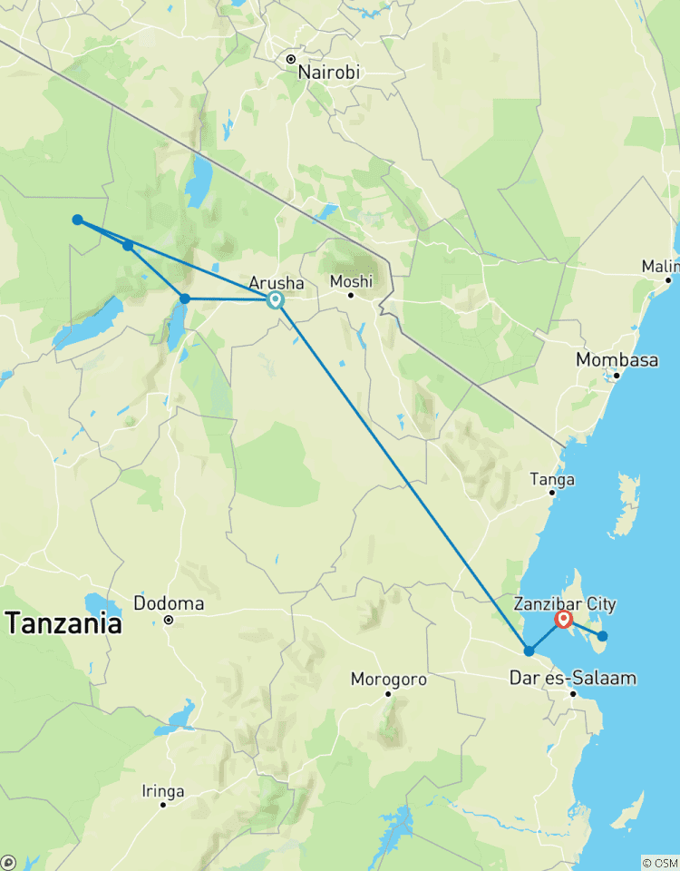 Tanzania to Zanzibar: White Sands & the Wilderness Tour
