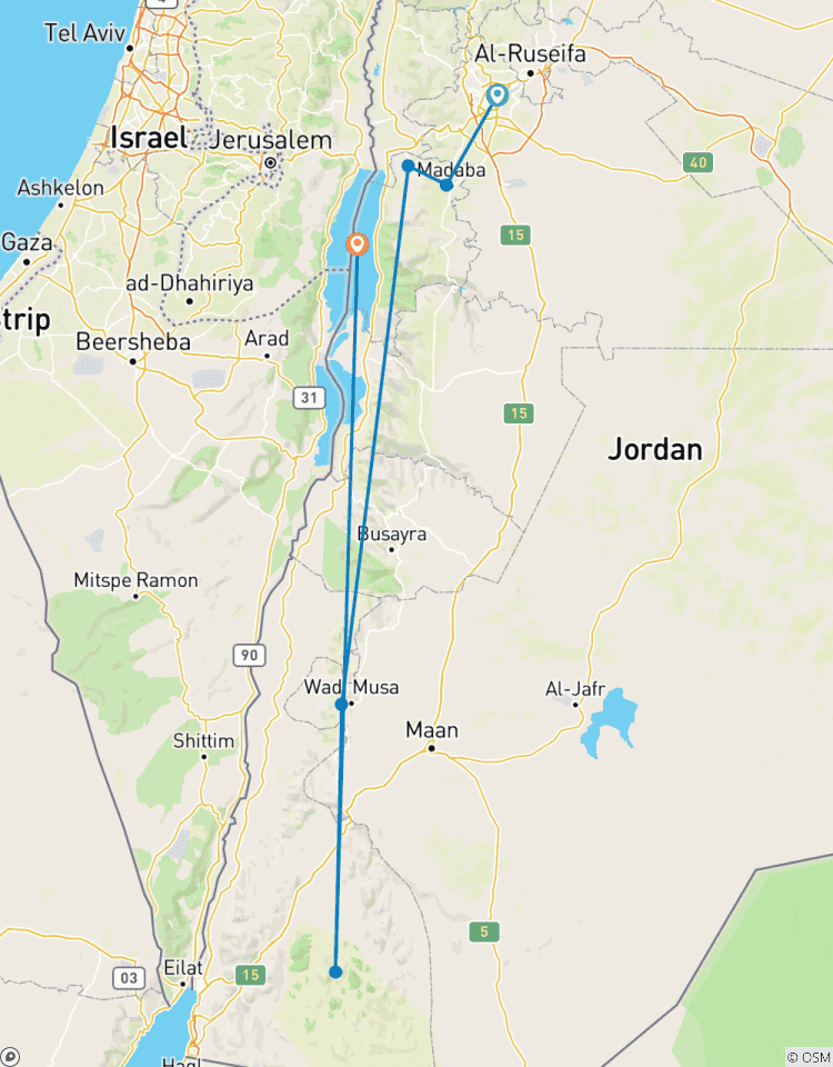 \"Jordan Express : D\'Amman à la mer Morte en cinq jours\" circuit