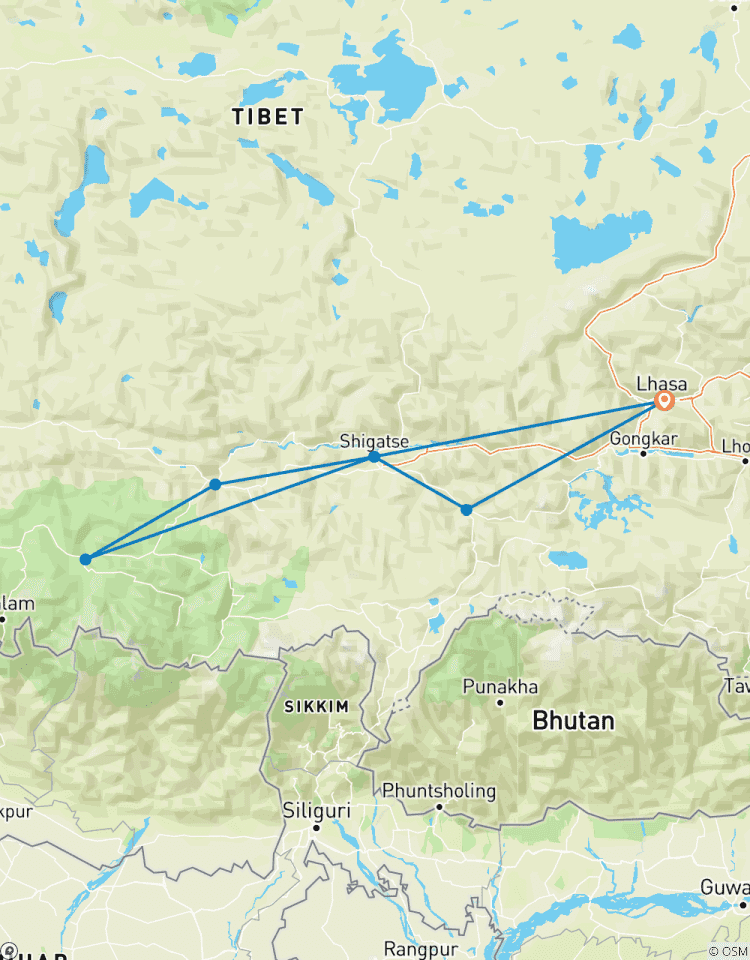 Circuito Excursión en grupo de 8 días de Lhasa al Everest