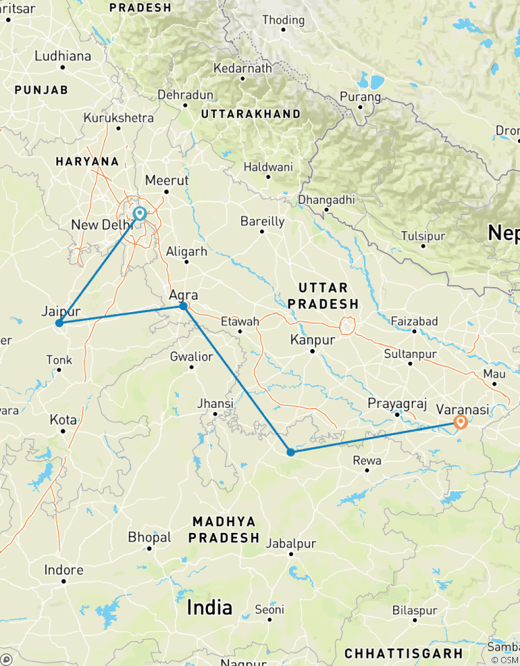 Goldenes Dreieck mit Khajuraho und Varanasi Rundreise