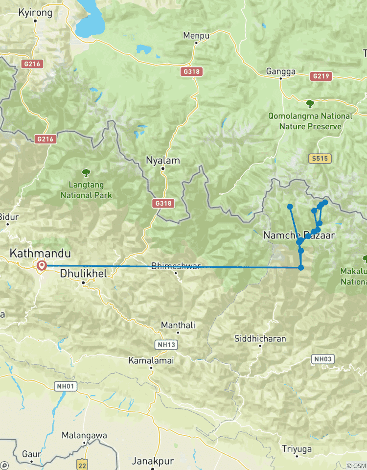 Circuito Excursión corta de 11 días al campamento base del Everest