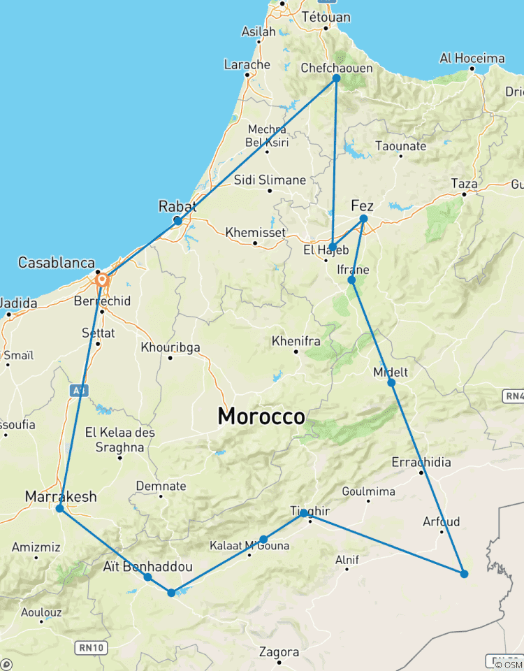Morocco 9 Days Tour From Casablanca Tour