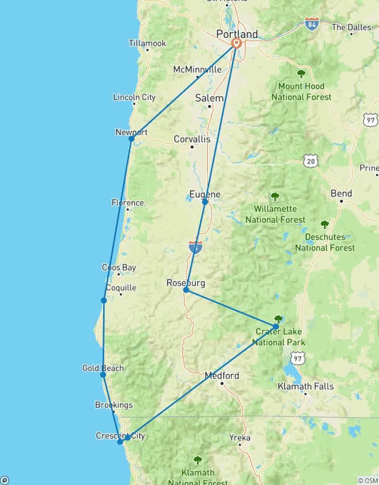 Oregon Coast to Crater Lake Bike Tour Tour