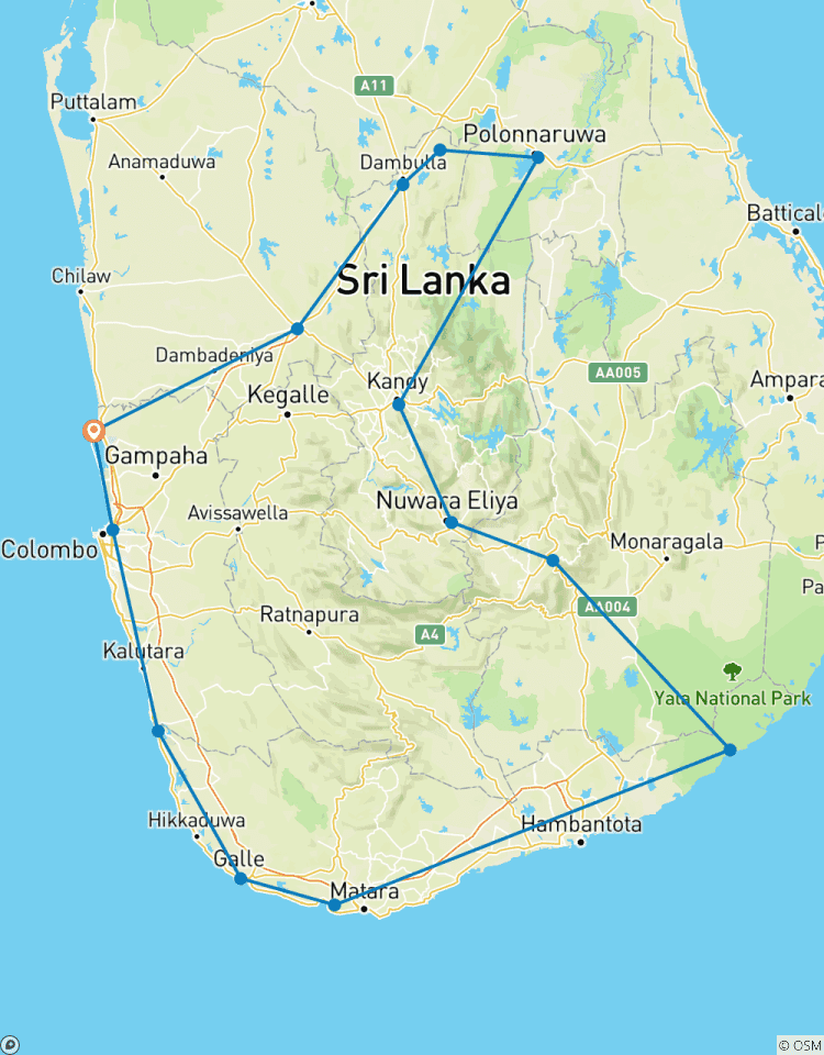 Circuito Camino soñado de Sri Lanka
