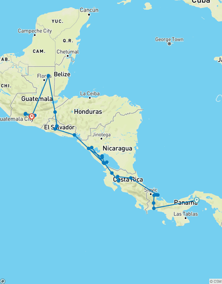Circuito Explorador de América Central (35 destinations)