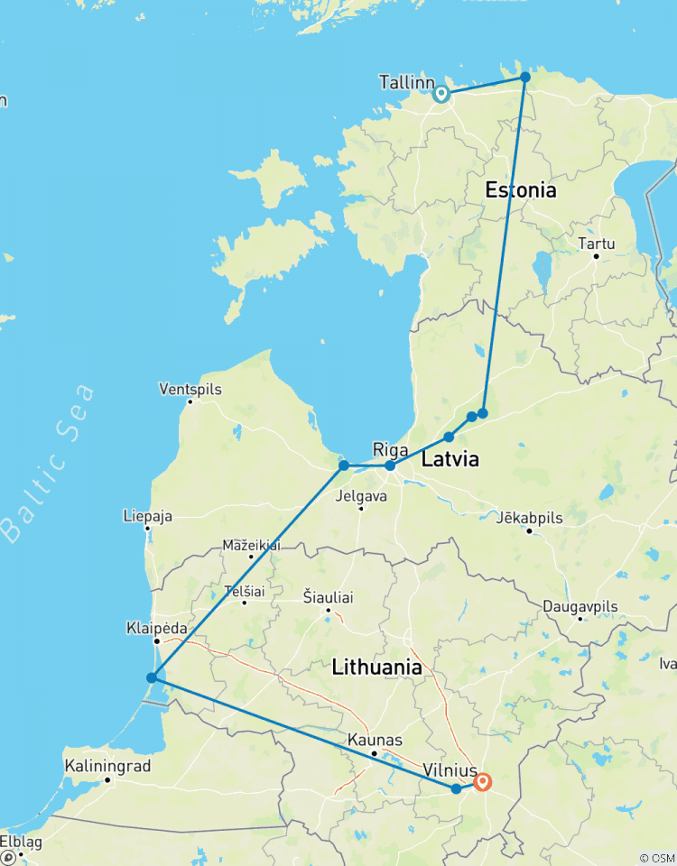 Marcher en Estonie, Lettonie et Lituanie circuit