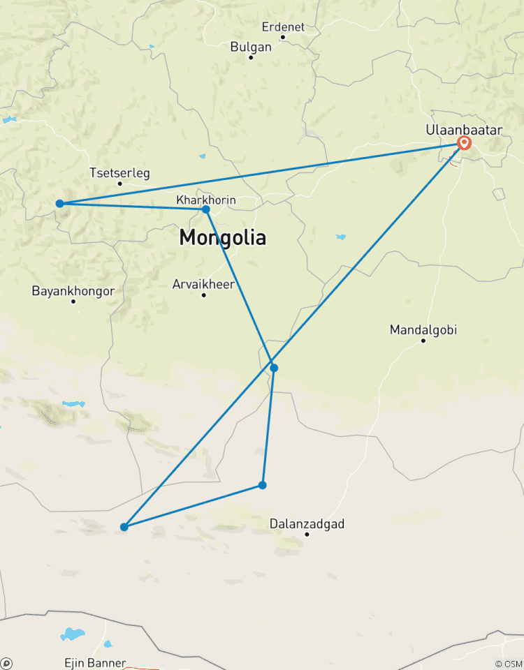 Exploration de la Mongolie circuit