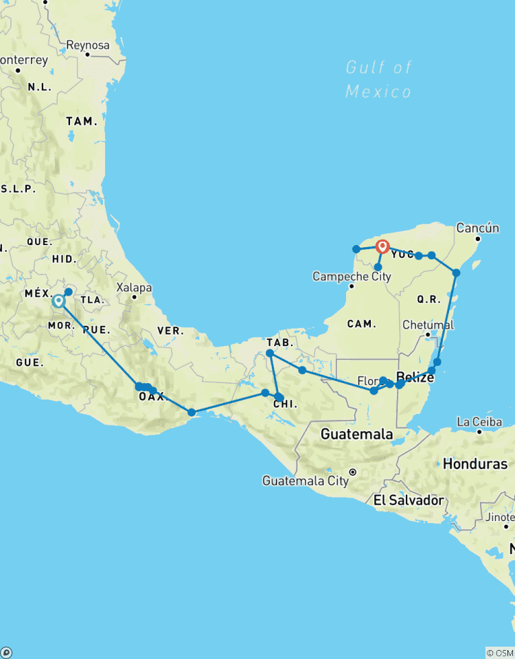Contrasts of Mexico + Yucatan Peninsula Tour