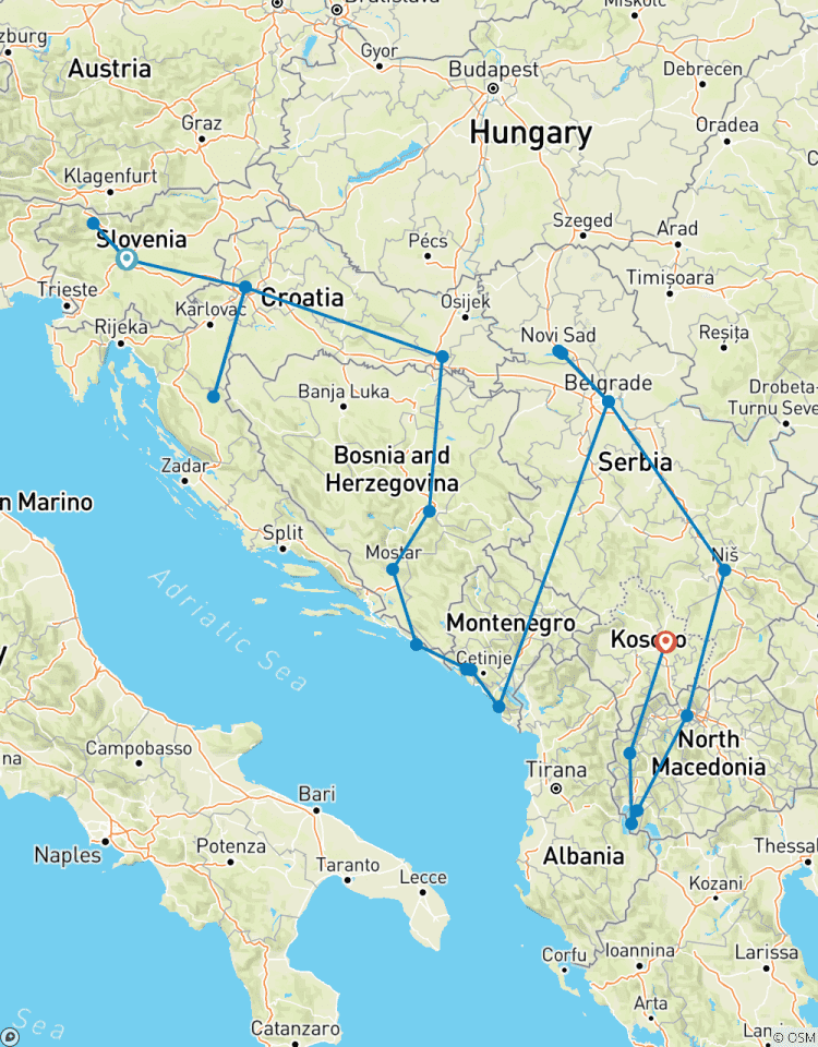 Aventure ferroviaire dans les Balkans circuit