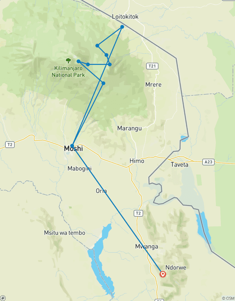 Ascension du Mont Kilimandjaro par la route de Rongai - 9 jours - Tanzanie (tous les hébergements et transports sont inclus) circuit